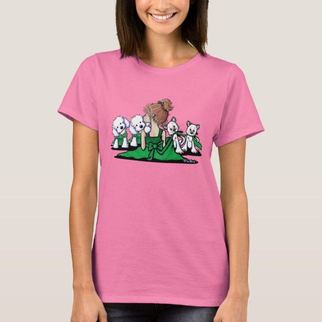 Kisses & Giggles Maltese and Cats T Shirt (Framsida)