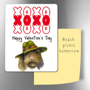 Kisses & Hugs Valentine från hund-kylen Magnet