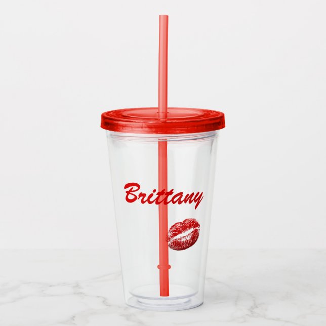 Kisses in Red Take Away Mugg (Framsida)