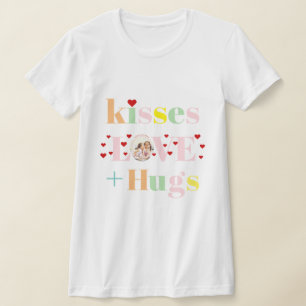 Kisses, kärlek, huggtypografi foto Valentines day T Shirt