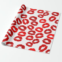 kisses lips lipstick print valentines day pattern