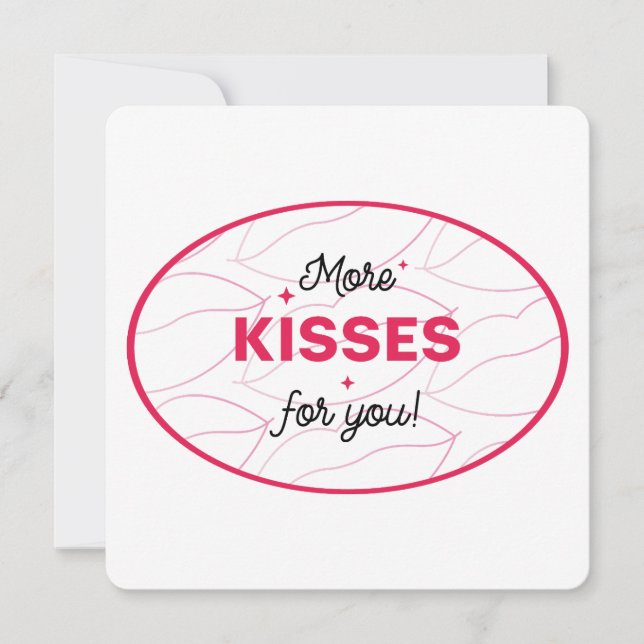 Kisses Love Lips Red Pink Lettering. Inbjudningar (Framsida)