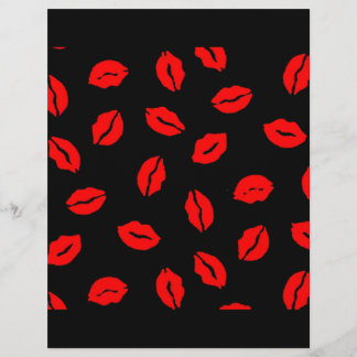 kisses mönster BLACK RED