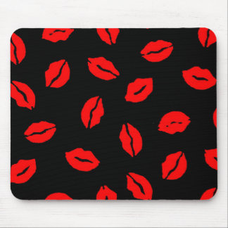 kisses mönster BLACK RED Musmatta