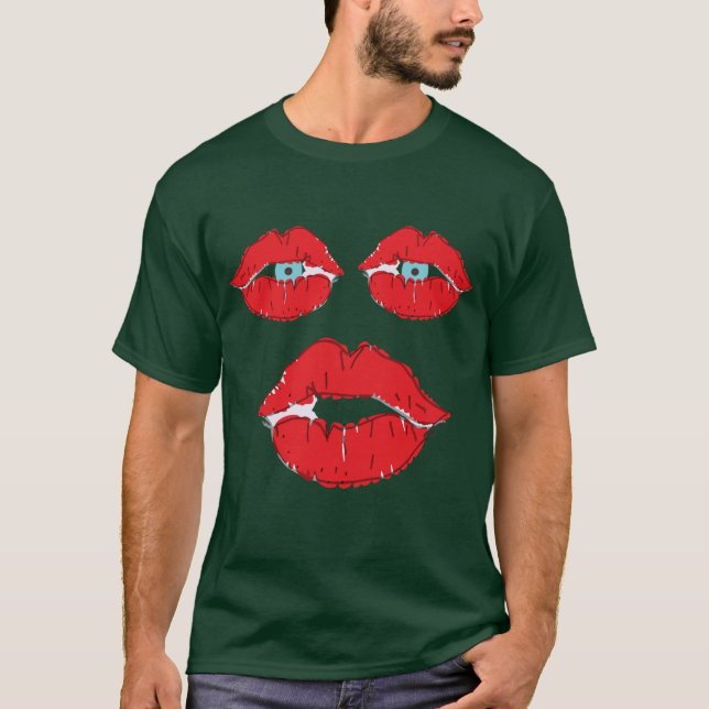 KISSES Mörka skjortor T Shirt (Framsida)