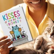 Kisses om du gör disken så söt katt tvättar upp