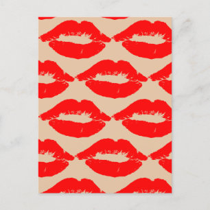 KISSES RED LÄPPAR POSTCARDS VYKORT