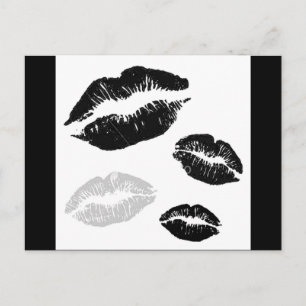 kisses-svartwhitegrey vykort