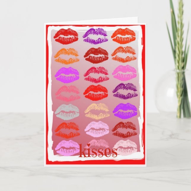 Kisses - Valentine Card Helgkort (Framsida)