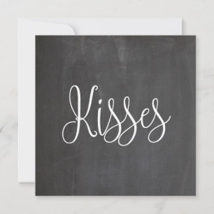 Kisses. Valentines day. Chalkboard modern tonåring Julkort