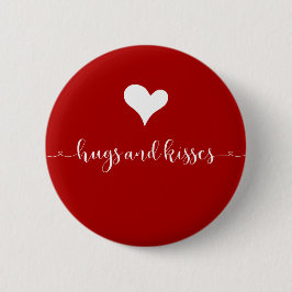 Kisses Valentines Day Round Button Knapp