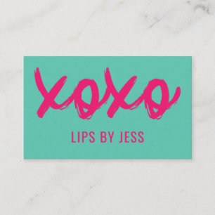 Kisses XOXO Rosa and Mint Lipason Visitkort