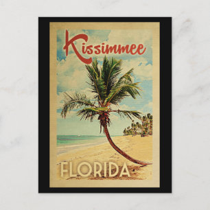 Kissimmee Handflatan Träd Vintage resor Vykort