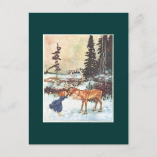Kissing a Reindeer Vykort