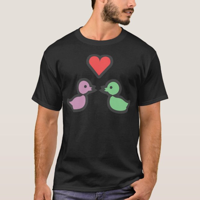 Kissing Ankor Cute Valentines day Kärlek Gift-djur T Shirt (Framsida)