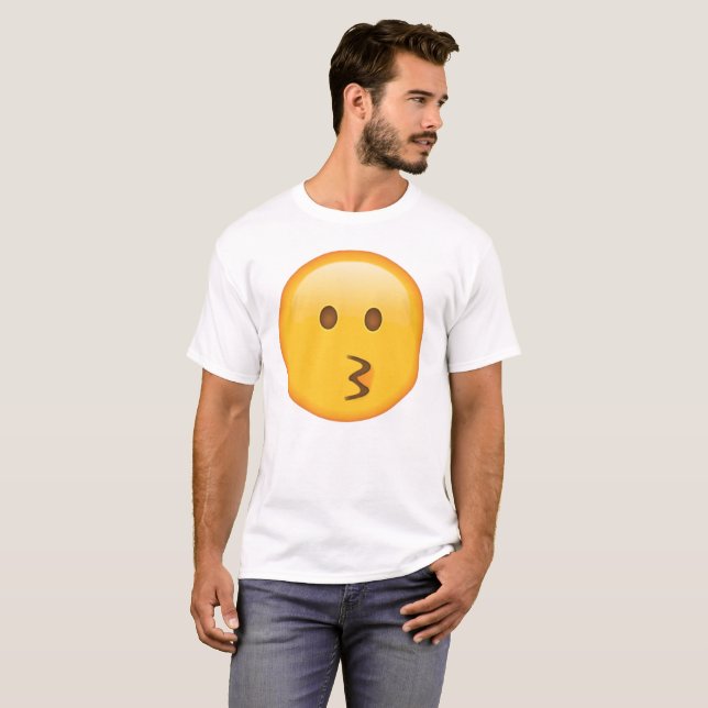 Kissing Ansikte - Emoji Tee Shirt (Hel framsida)