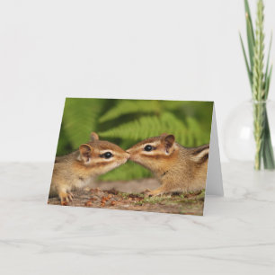 Kissing Baby Chipmunks Card Kort