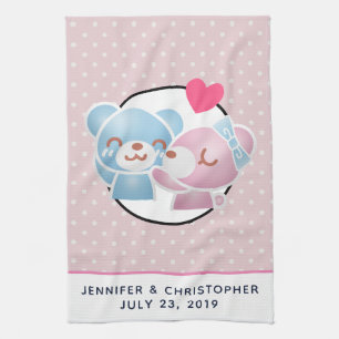 Kissing Bears Cute och Kawaii Kökshandduk