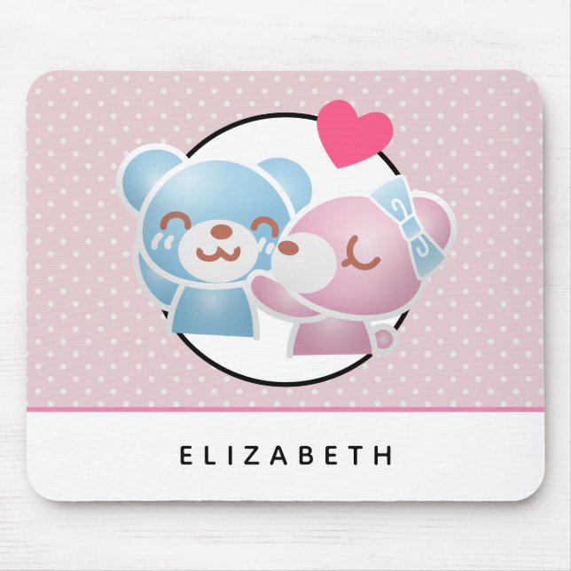 Kissing Bears Cute och Kawaii Musmatta (Framsidan)