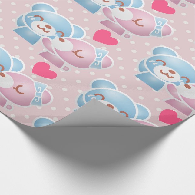 Kissing Bears Cute och Kawaii Presentpapper (Hörn)