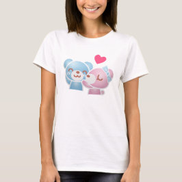Kissing Bears Cute och Kawaii T Shirt