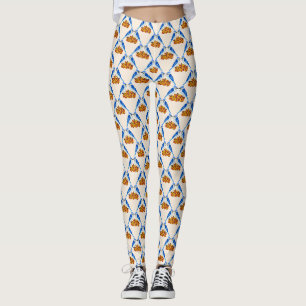 Kissing Blue Jays Fall Wedding mönstrad Leggings