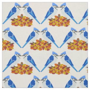 Kissing Blue Jays Fall Wedding mönstrad Tyg