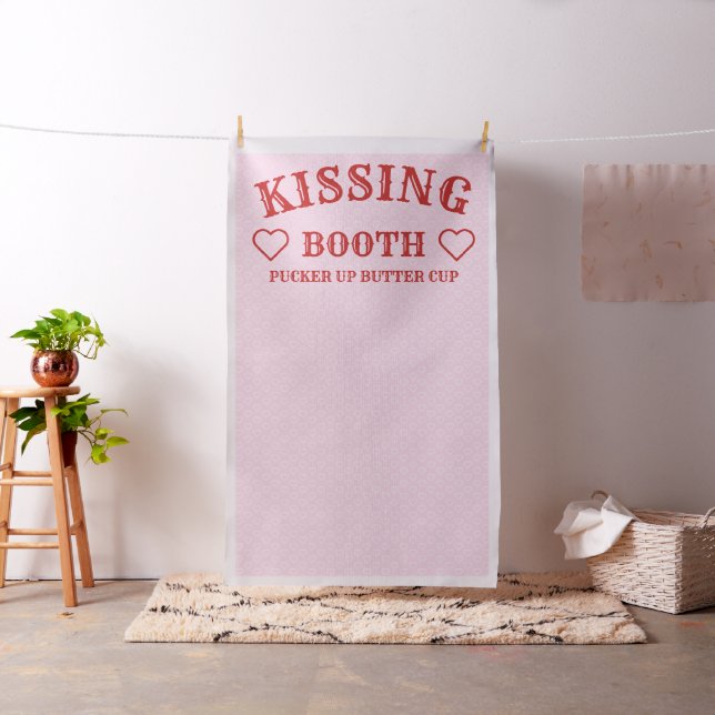 Kissing Booth Party Prop Photo Booth BackDrop Tyg (In Situ)