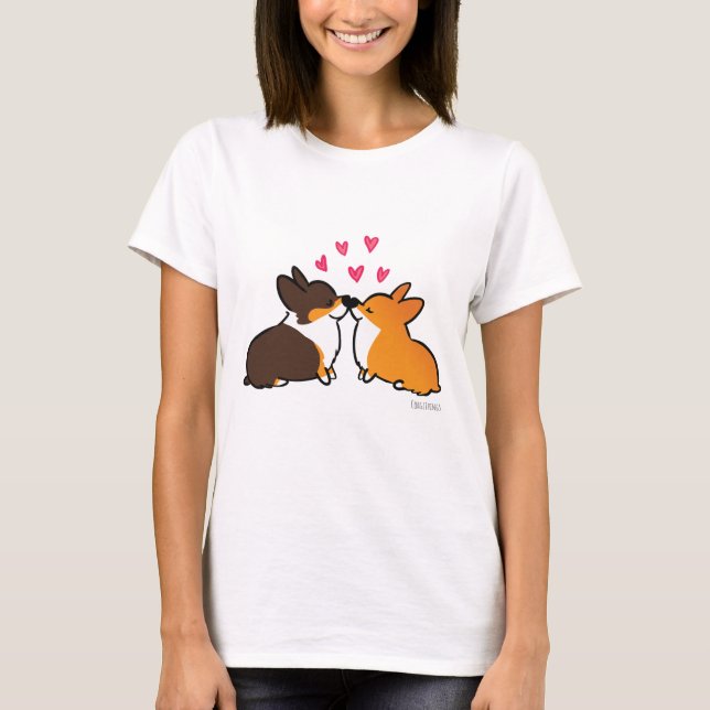 Kissing Corgis Shirt T Shirt (Framsida)