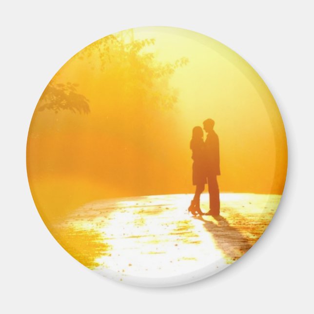 Kissing Couple i solljus Magnet (Framsidan)