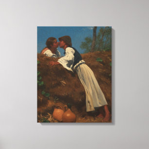 Kissing Couple (The Kiss) (av von Pettenkofen) Canvastryck