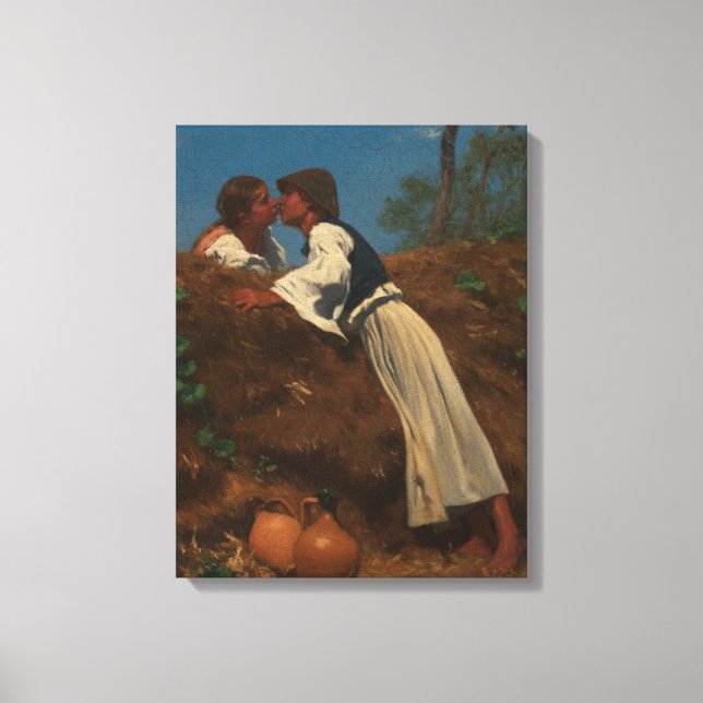 Kissing Couple (The Kiss) (av von Pettenkofen) Canvastryck (Framsida)