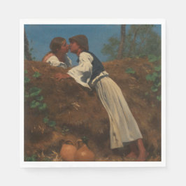 Kissing Couple (The Kiss) (av von Pettenkofen) Pappersservett