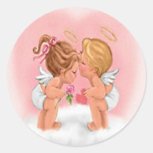Kissing Cupids Stickers