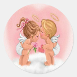 Kissing Cupids Stickers Runt Klistermärke