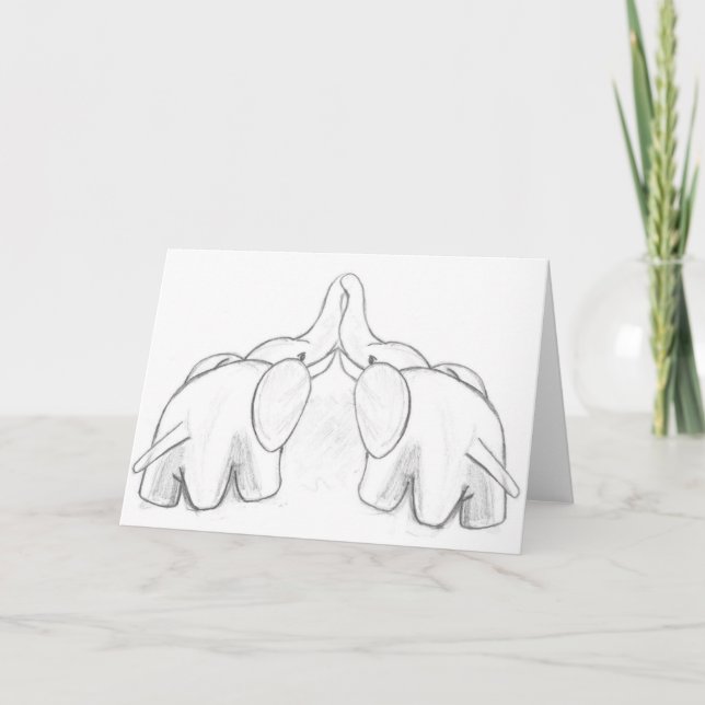 Kissing Elephants Kort (Framsida)
