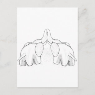 Kissing Elephants Vykort
