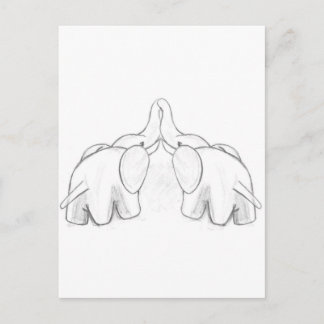 Kissing Elephants Vykort