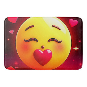 Kissing Emoji Blowing Hearts Badrumsmatta