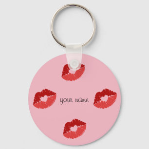 Kissing Emoji Läppar and '' Your Name here" Nyckelring