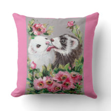 Kissing Ferrets Ro Valentine Pillow