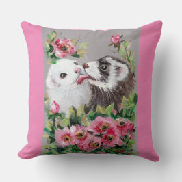 Kissing Ferrets Ro Valentine Pillow Kudde