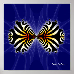 Kissing Fish Fractal Poster