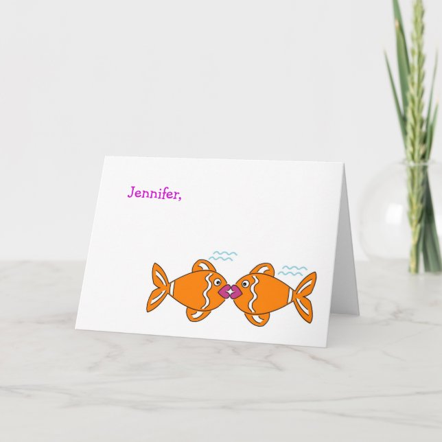 Kissing fish Valentine Kärlek Card Helgkort (Framsida)