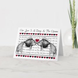 Kissing Fish Valentines kort