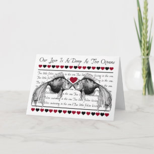 Kissing Fish Valentines kort
