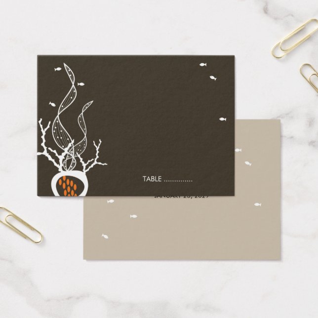Kissing Fishes Coral Whimsical Ocean Beach Wedding Visitkort (Kontor)