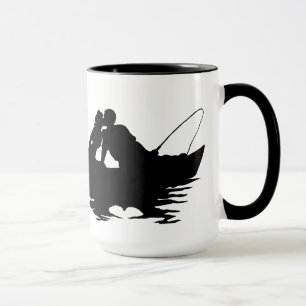 Kissing Fishing lite Silhouette Mugg Customize!
