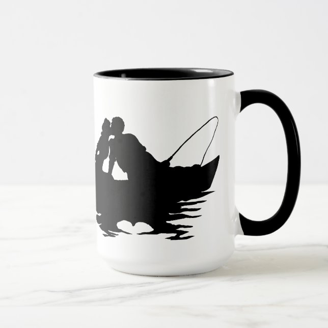 Kissing Fishing lite Silhouette Mugg Customize! (Höger)