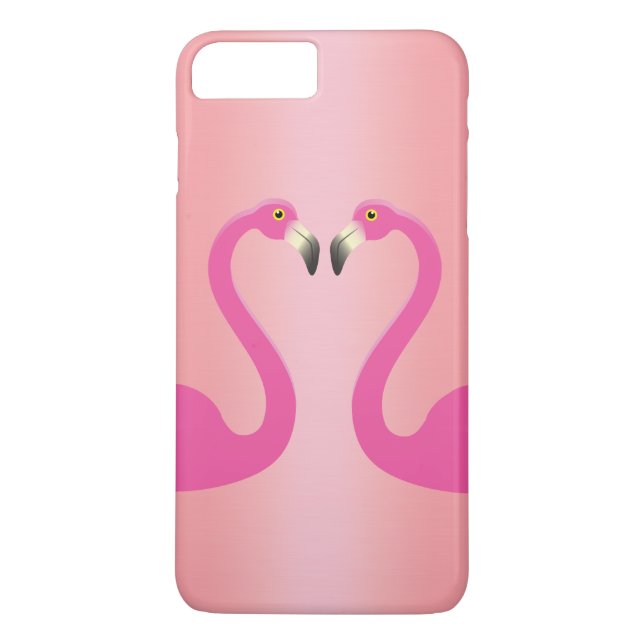 Kissing Flamingos iPhone 7 Plus-fodral Rose Gold Case-Mate iPhone Skal (Baksida)